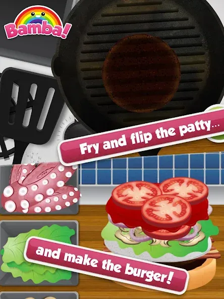 Bamba Burger MOD APK: Безлимитные деньги и продукты — скриншот 3