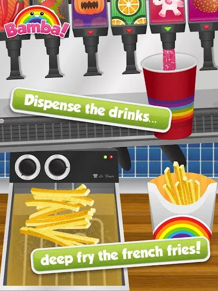 Bamba Burger MOD APK: Безлимитные деньги и продукты — скриншот 4