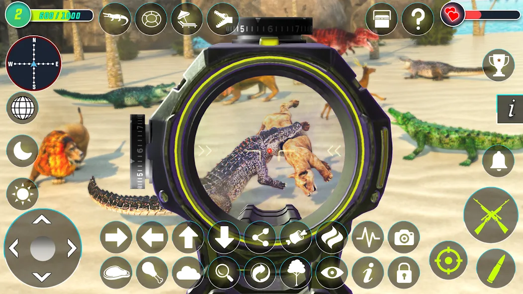 Crocodile Hunting Animal Games мод на Андроид: Безлимитные деньги и патроны — скриншот 2