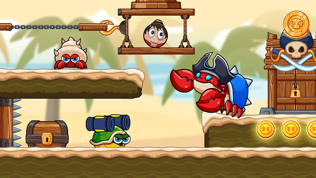 Ball V - Red Boss Challenge — взломанная версия, Бесконечные жизни и разблокированы уровни — скриншот 1