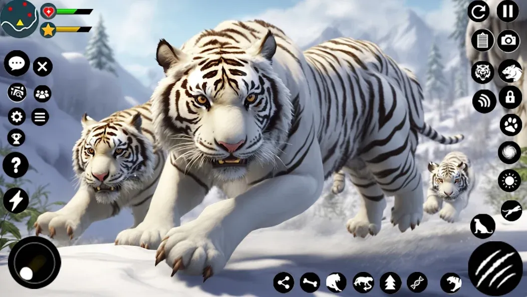 Скачать взлом Arctic White Tiger Family Sim — Безлимитные деньги и ресурсы — скриншот 1