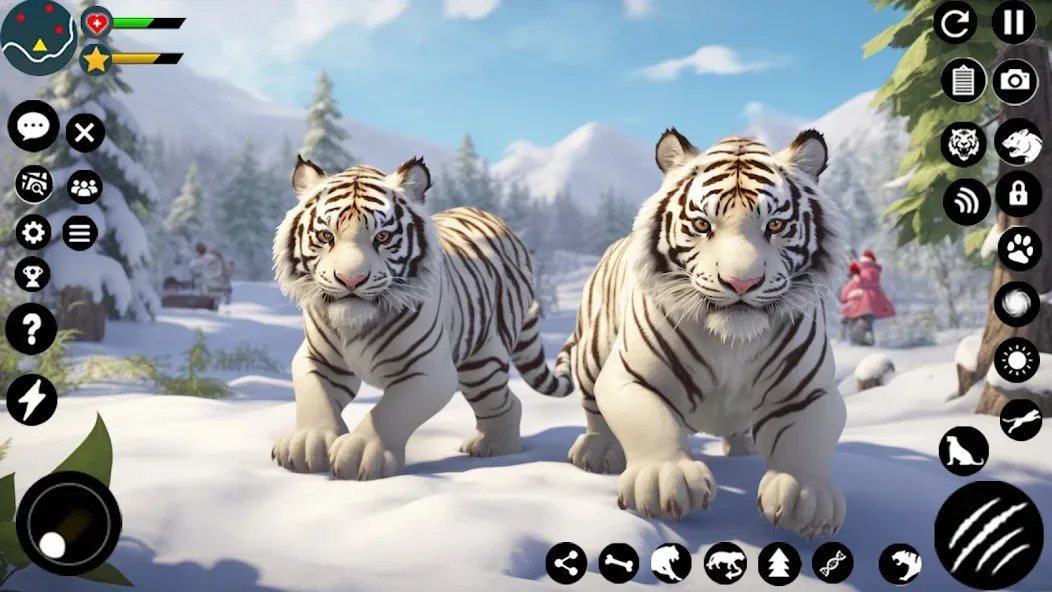 Скачать взлом Arctic White Tiger Family Sim — Безлимитные деньги и ресурсы — скриншот 2