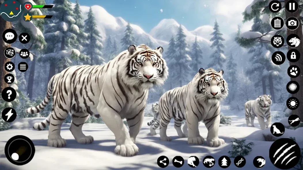 Скачать взлом Arctic White Tiger Family Sim — Безлимитные деньги и ресурсы — скриншот 3
