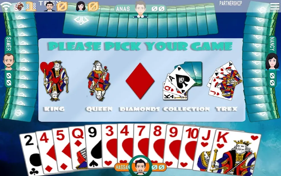 Golden Card Games Tarneeb Trix на телефон — скачать мод: Безлимитные монеты и открыты все режимы — скриншот 3 Golden Card Games Tarneeb Trix на телефон — скачать мод: Безлимитные монеты и открыты все режимы — скриншот 3