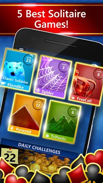 Microsoft Solitaire Collection — последняя версия с модом (Разблокированы все карты и режимы) — скриншот 1