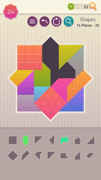 Polygrams - Tangram Puzzles бесплатно на Андроид — мод: Без рекламы и все пазлы открыты — скриншот 4 Polygrams - Tangram Puzzles бесплатно на Андроид — мод: Без рекламы и все пазлы открыты — скриншот 4