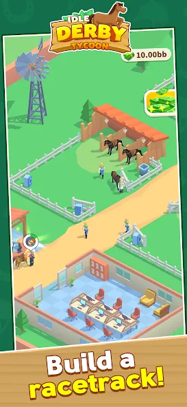 Idle Derby Tycoon — взломанная версия, Безлимитные деньги и ускоренное развитие — скриншот 1 Idle Derby Tycoon — взломанная версия, Безлимитные деньги и ускоренное развитие — скриншот 1