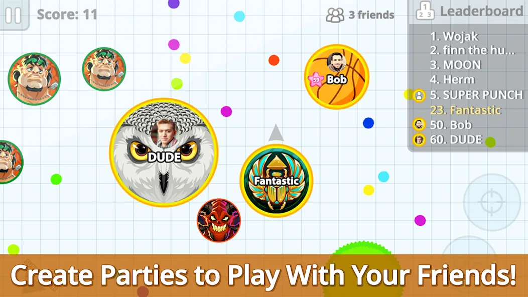 Agar.io (Мод: Увеличенный размер и бессмертие) — скачать на Андроид — скриншот 3 Agar.io (Мод: Увеличенный размер и бессмертие) — скачать на Андроид — скриншот 3