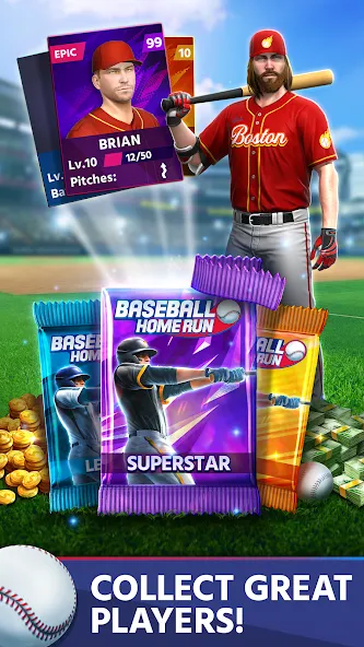 Baseball: Home Run Sports Game (Мод: Безлимитные деньги и энергия) — скачать на Андроид — скриншот 4 Baseball: Home Run Sports Game (Мод: Безлимитные деньги и энергия) — скачать на Андроид — скриншот 4