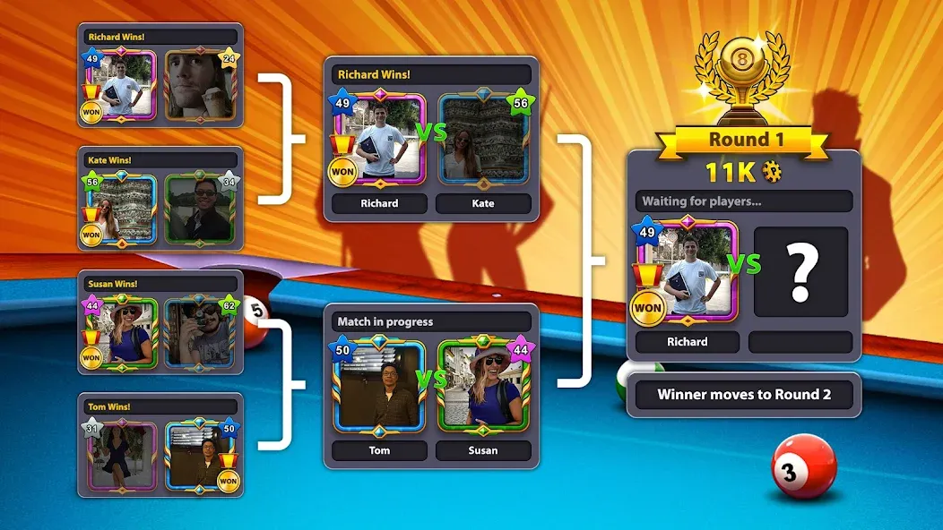 Скачать 8 Ball Pool — Безлимитные монеты и кий — скриншот 4 Скачать 8 Ball Pool — Безлимитные монеты и кий — скриншот 4