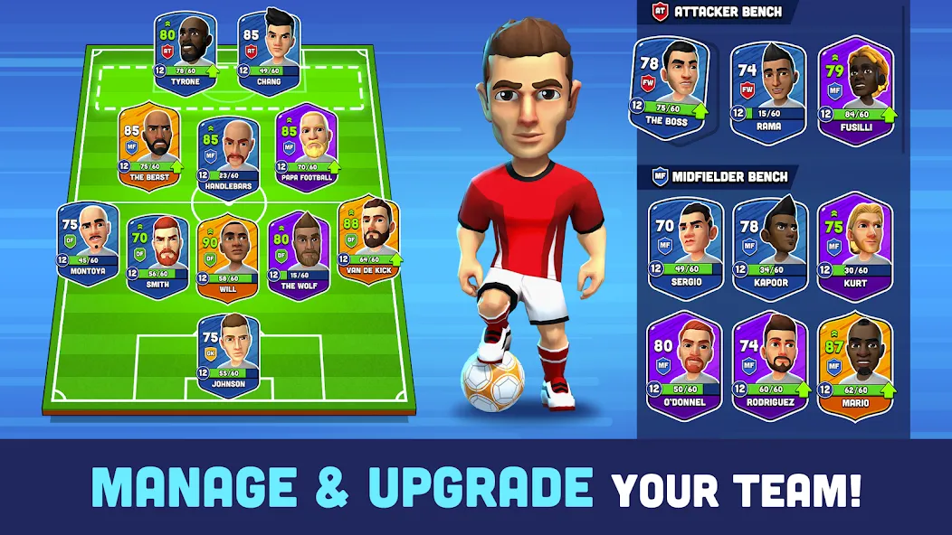 Mini Football - Mobile Soccer бесплатно на Андроид — мод: Безлимитные монеты и открыты команды — скриншот 4 Mini Football - Mobile Soccer бесплатно на Андроид — мод: Безлимитные монеты и открыты команды — скриншот 4