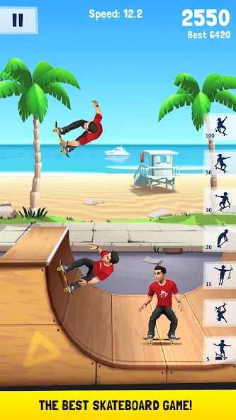 Скачать Flip Skater Mod APK — Без рекламы и много денег — скриншот 1