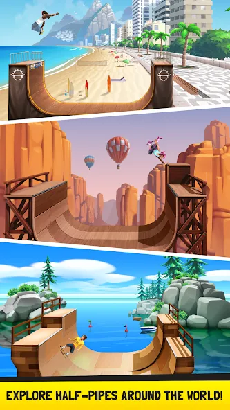 Скачать Flip Skater Mod APK — Без рекламы и много денег — скриншот 2