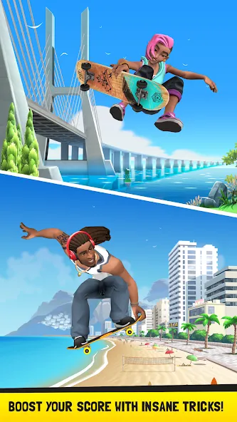 Скачать Flip Skater Mod APK — Без рекламы и много денег — скриншот 4