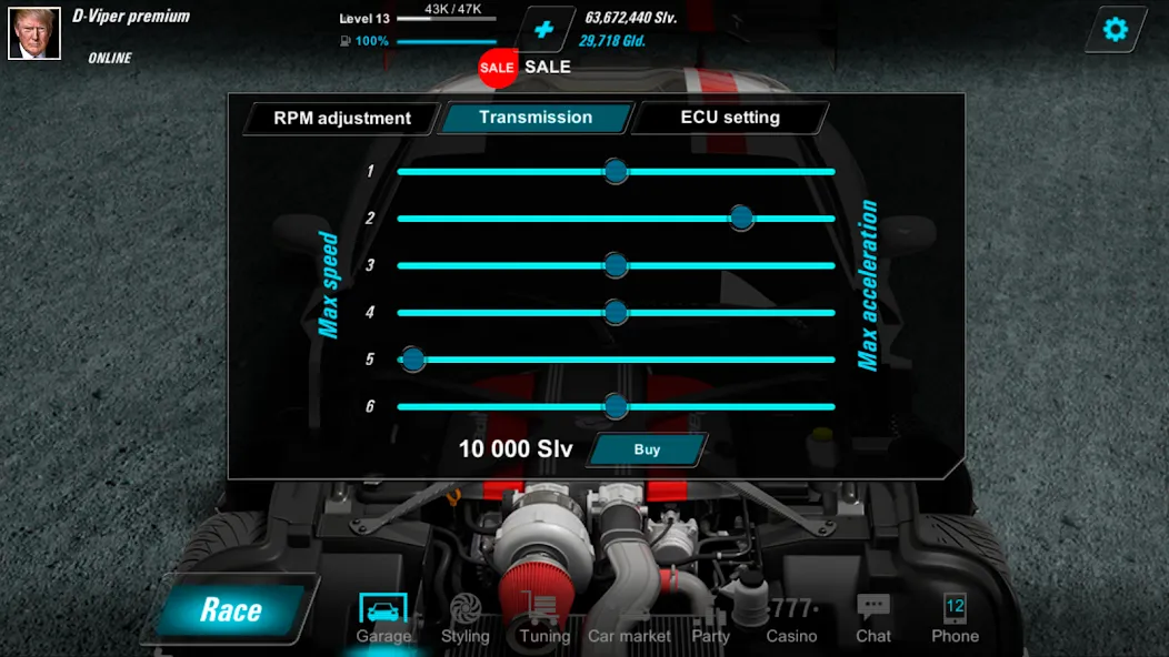 Forbidden Racing на телефон — скачать мод: Безлимитные деньги и все машины — скриншот 4