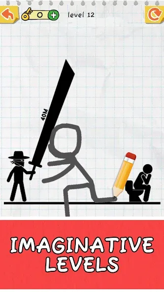 Draw 2 Save: Stickman Puzzle на телефон — скачать мод: Без рекламы и открыты все уровни — скриншот 1