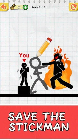Draw 2 Save: Stickman Puzzle на телефон — скачать мод: Без рекламы и открыты все уровни — скриншот 2