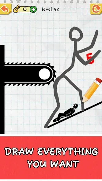 Draw 2 Save: Stickman Puzzle на телефон — скачать мод: Без рекламы и открыты все уровни — скриншот 3