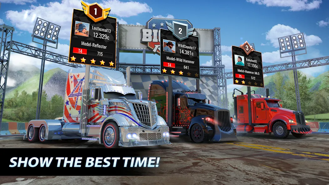 Big Rig Racing: Drag racing взлом на Андроид — Безлимитные деньги и топливо — скриншот 3