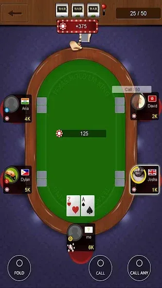 Texas holdem poker king бесплатно на Андроид — мод: Безлимитные фишки и все функции открыты — скриншот 4