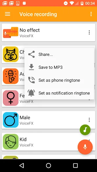 VoiceFX - Voice Changer with v взломанный APK — Премиум функции и без рекламы — скриншот 3 VoiceFX - Voice Changer with v взломанный APK — Премиум функции и без рекламы — скриншот 3