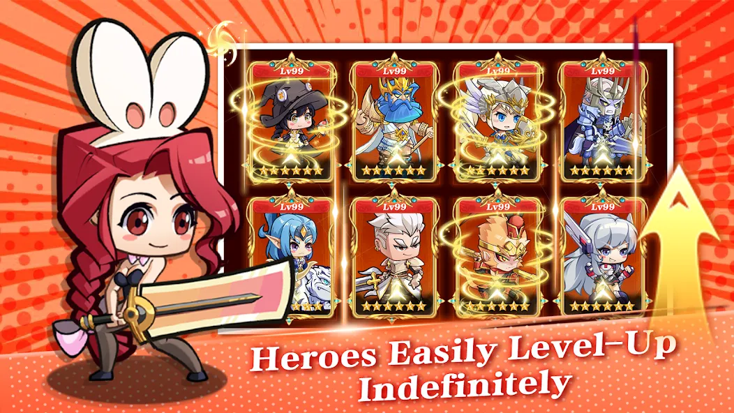 Mythic Summon: Idle RPG бесплатно на Андроид — мод: Безлимитные ресурсы и герои — скриншот 4