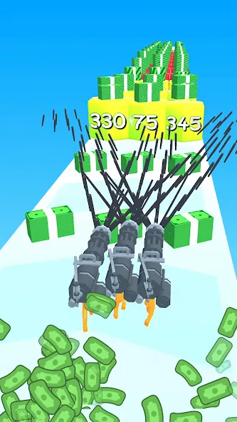 Gun Head Run MOD APK: Много денег и боеприпасов — скриншот 2