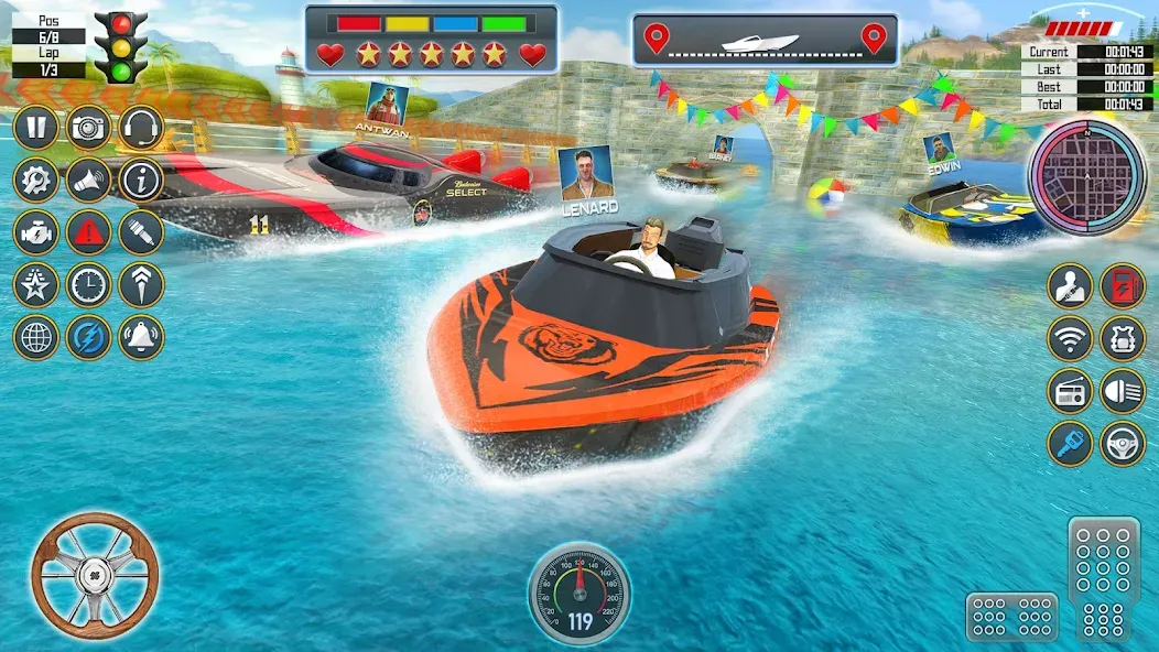 Speed Boat Racing: Boat games — последняя версия с модом (Безлимитные деньги и все лодки открыты) — скриншот 2