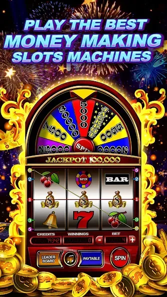 Money Wheel Slot Machine Game взлом на Андроид — Безлимитные монеты и бонусы — скриншот 1