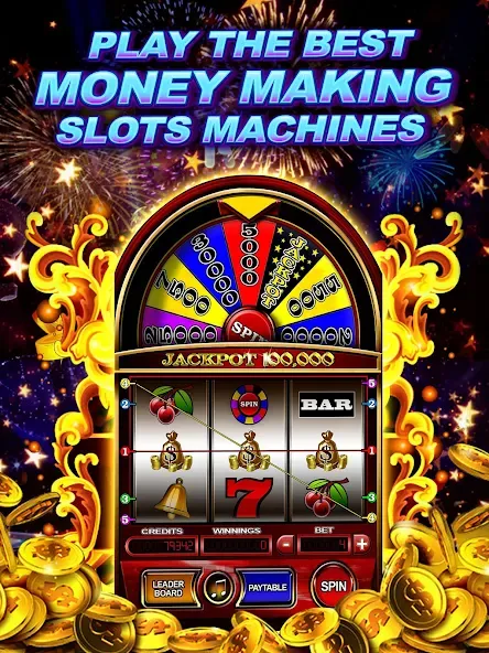 Money Wheel Slot Machine Game взлом на Андроид — Безлимитные монеты и бонусы — скриншот 3