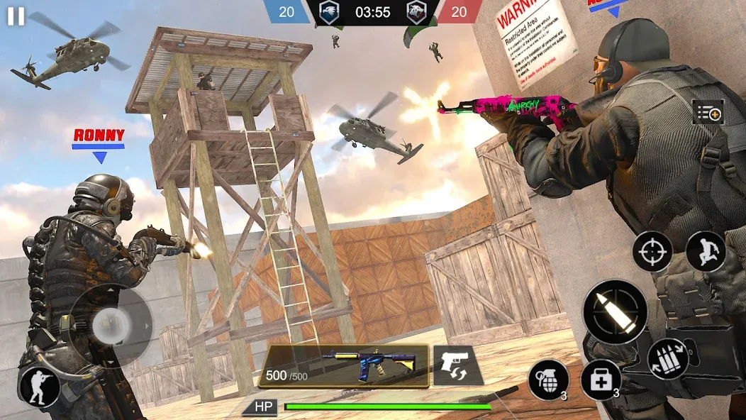 Скачать мод Army Commando Shooting Games — Безлимитные патроны и усиленное оружие — скриншот 4