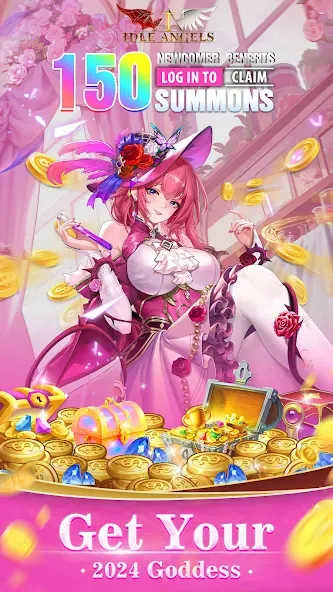 Idle Angels: Goddess' Warfare MOD APK: Безлимитные ресурсы и усиленные героини — скриншот 1