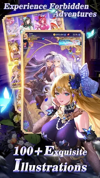 Idle Angels: Goddess' Warfare MOD APK: Безлимитные ресурсы и усиленные героини — скриншот 2