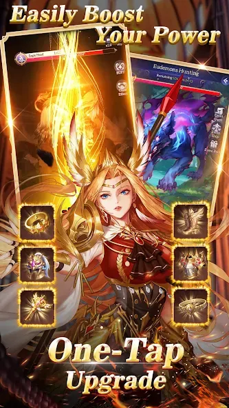 Idle Angels: Goddess' Warfare MOD APK: Безлимитные ресурсы и усиленные героини — скриншот 3