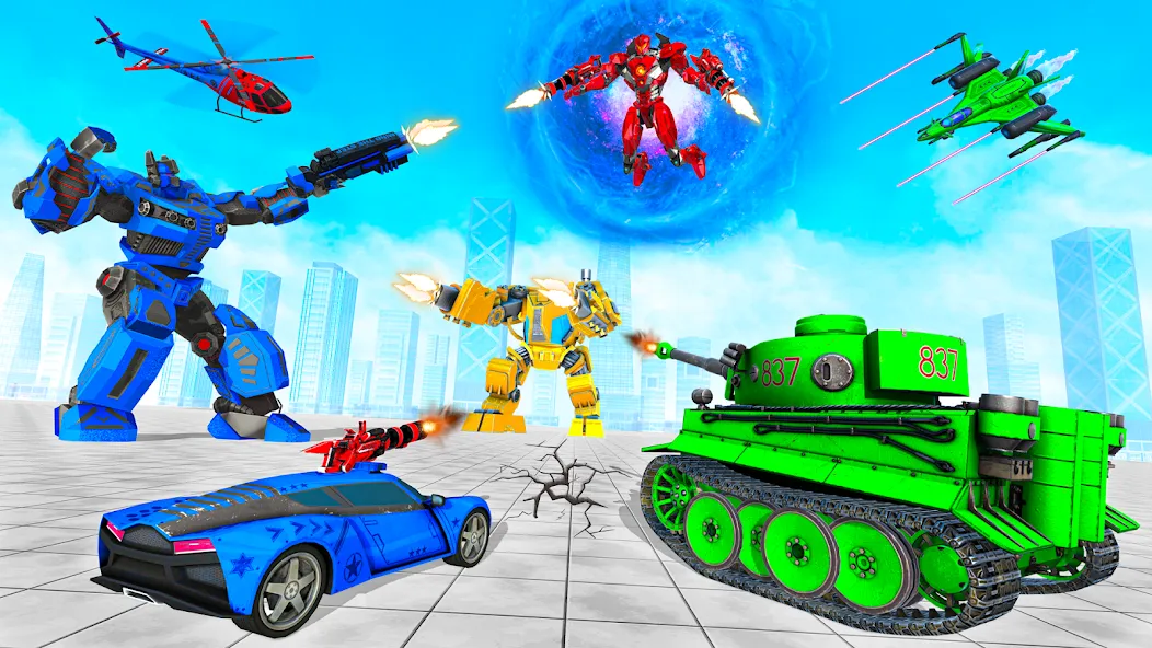 Tank Robot Game Army Games — Мощные роботы и бесконечные боеприпасы, скачать мод APK — скриншот 3