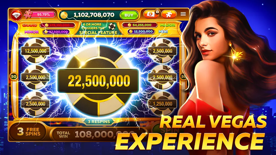 Infinity Slots - Casino Games — взломанная версия, Безлимитные монеты и бонусы — скриншот 1