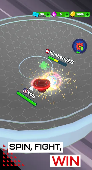 Spinner Fighter Arena взлом на Андроид — Безлимитные монеты и все бойцы — скриншот 5 Spinner Fighter Arena взлом на Андроид — Безлимитные монеты и все бойцы — скриншот 5