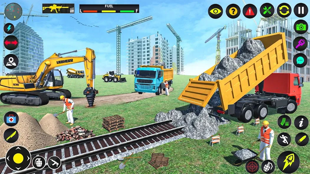 Скачать Excavator Simulator Crane Game на Андроид с модом — Безлимитные деньги и топливо — скриншот 1