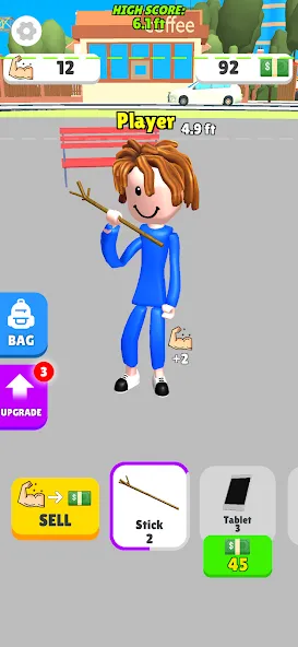 Скачать Lifting Hero Mod APK — Много силы и быстрый прогресс — скриншот 1
