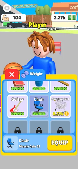 Скачать Lifting Hero Mod APK — Много силы и быстрый прогресс — скриншот 2