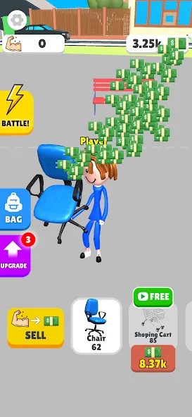 Скачать Lifting Hero Mod APK — Много силы и быстрый прогресс — скриншот 4