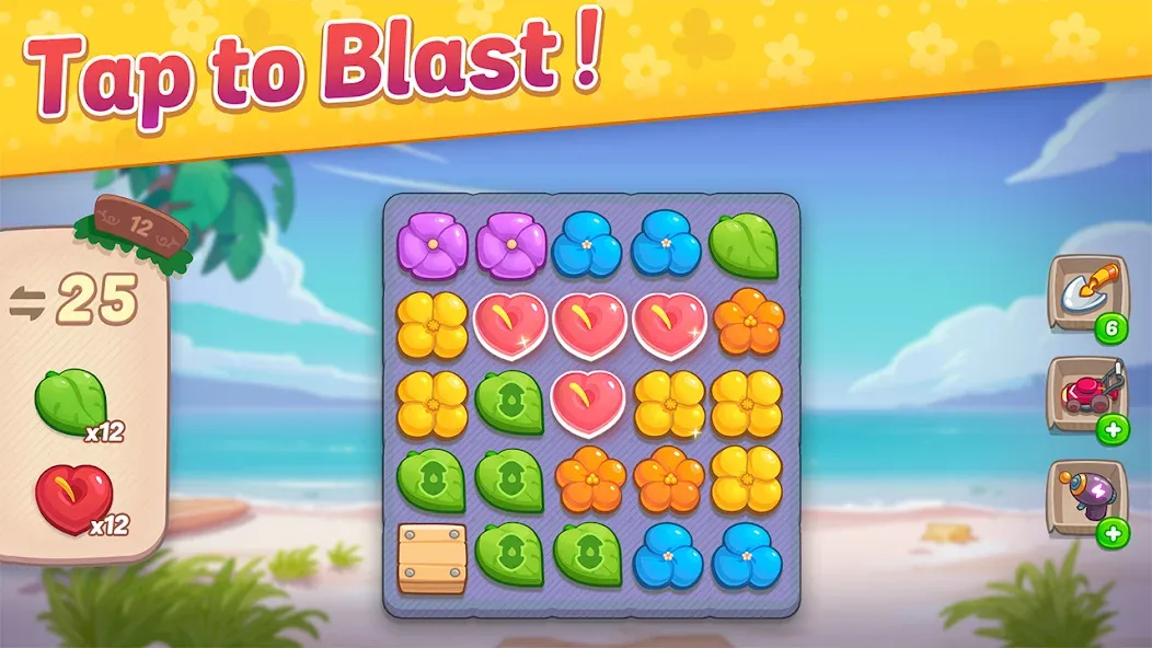 Ohana Island: Blast & Build бесплатно на Андроид — мод: Безлимитные деньги и бустеры — скриншот 5 Ohana Island: Blast & Build бесплатно на Андроид — мод: Безлимитные деньги и бустеры — скриншот 5
