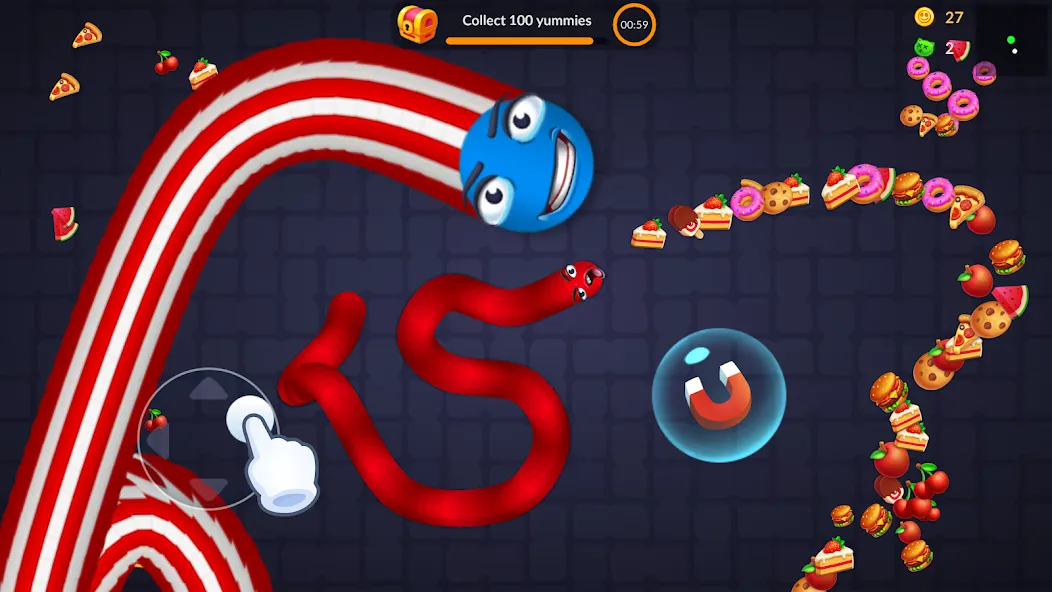 Скачать взлом Snake vs Worms: Fun .io Zone — Без рекламы и много монет — скриншот 3 Скачать взлом Snake vs Worms: Fun .io Zone — Без рекламы и много монет — скриншот 3