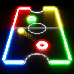 Glow Hockey MOD APK: Неограниченные шайбы и все столы открыты