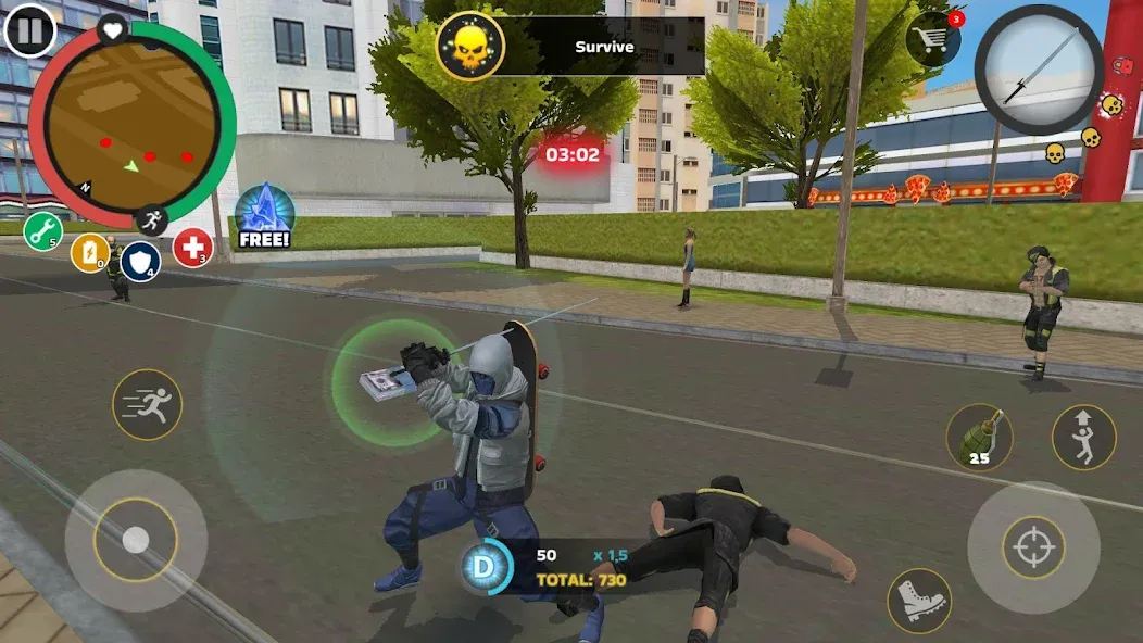 Скачать Rope Hero: Mafia City Wars бесплатно — Безлимитные деньги и оружие — скриншот 1