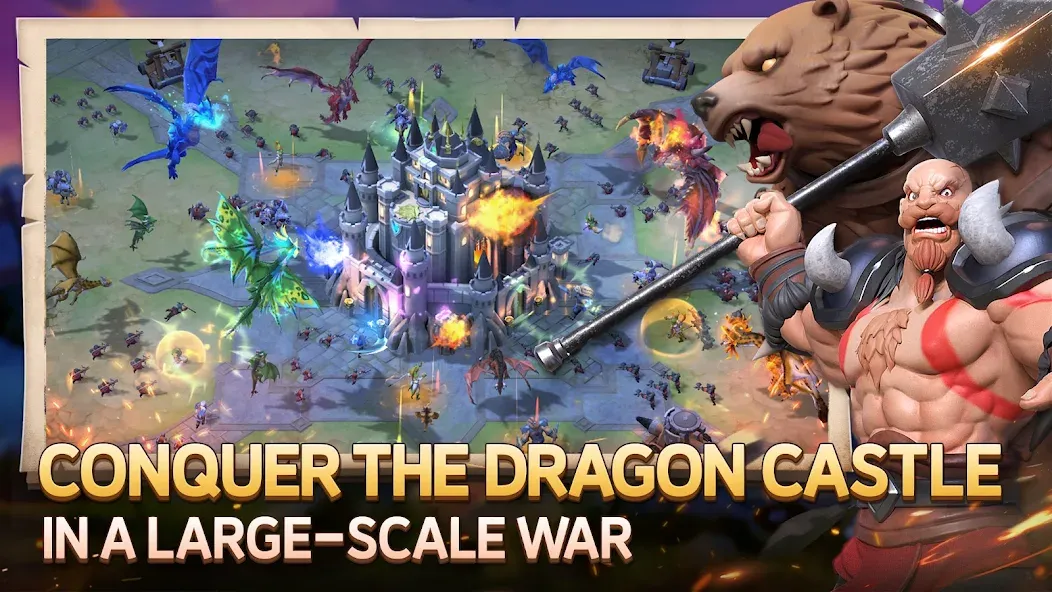 Dragon Siege: Kingdom Conquest — взломанная версия, Безлимитные ресурсы и усиленные драконы — скриншот 2