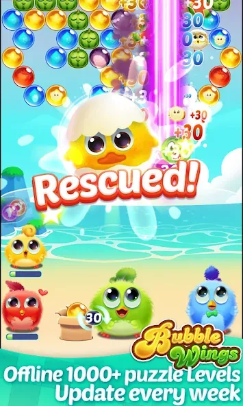 Скачать мод Bubble Wings: bubble shooter — Безлимитные жизни и монеты — скриншот 1 Скачать мод Bubble Wings: bubble shooter — Безлимитные жизни и монеты — скриншот 1