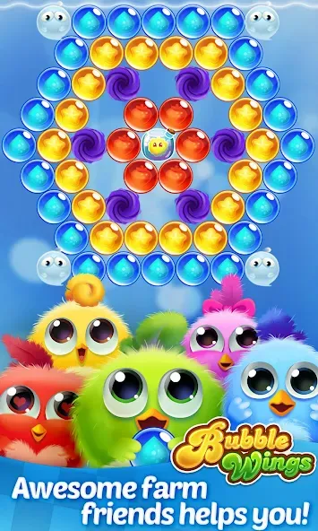 Скачать мод Bubble Wings: bubble shooter — Безлимитные жизни и монеты — скриншот 4 Скачать мод Bubble Wings: bubble shooter — Безлимитные жизни и монеты — скриншот 4