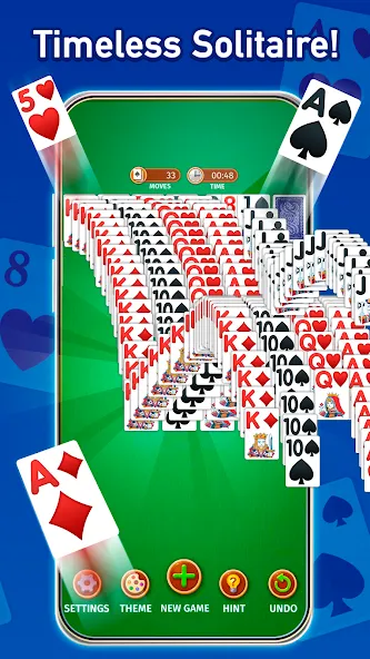 Solitaire: Classic Card Game — скачать мод: Безлимитные подсказки и отмены — скриншот 3 Solitaire: Classic Card Game — скачать мод: Безлимитные подсказки и отмены — скриншот 3