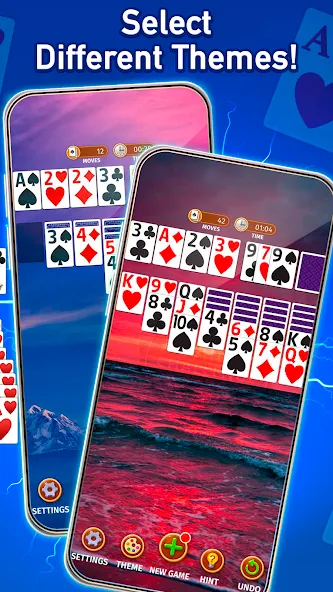 Solitaire: Classic Card Game — скачать мод: Безлимитные подсказки и отмены — скриншот 4 Solitaire: Classic Card Game — скачать мод: Безлимитные подсказки и отмены — скриншот 4